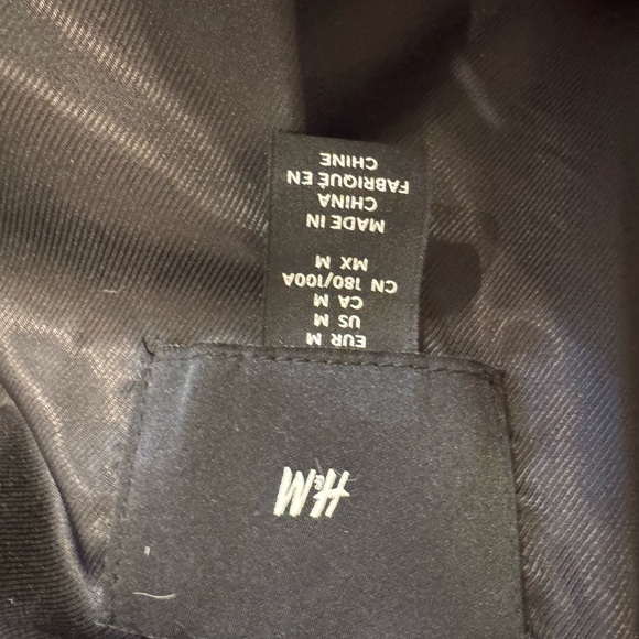 H&M Black Faux Croc Embossed Leather Jacket - Picture 8 of 9